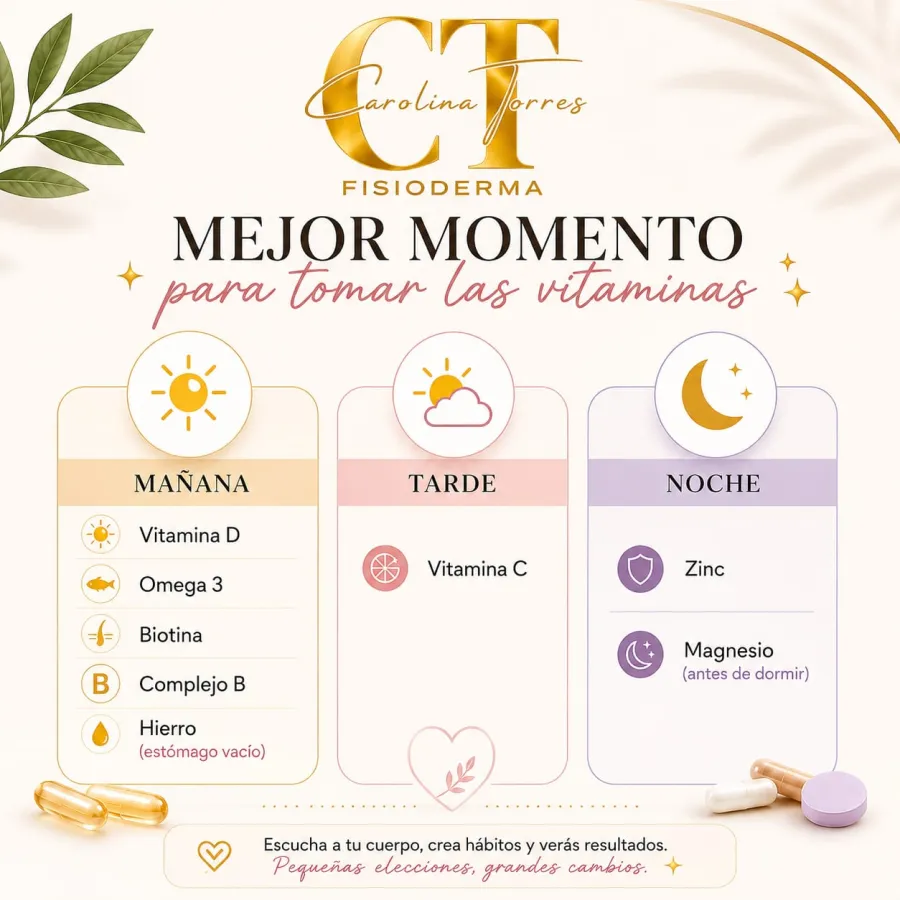 Mejor momento para tomar las vitaminas